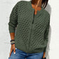🌸Spring Specials💐 Women's Casual Zipper Knit Jacket with Hollow Design