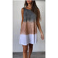 Round Neck Sleeveless Dress with Gradient Print
