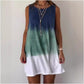 Round Neck Sleeveless Dress with Gradient Print
