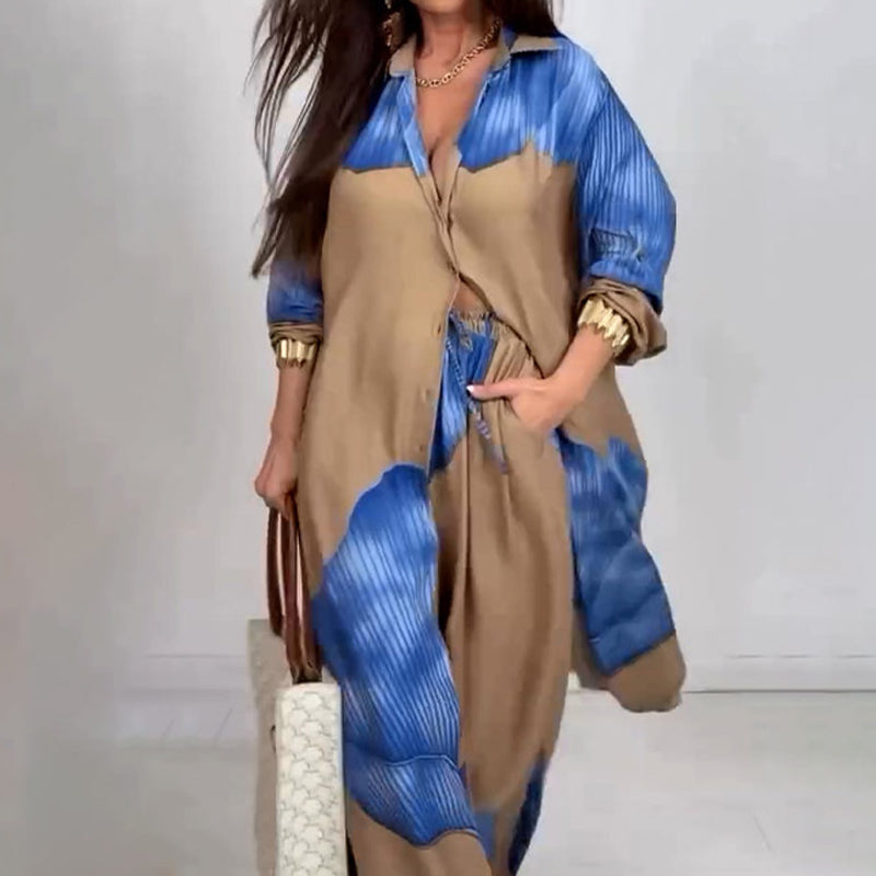 🌸Spring Specials💐 Full Button Down Long Shirt & Drawstring Pants Set