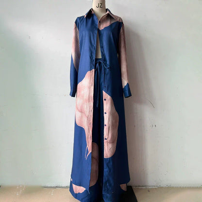 🌸Spring Specials💐 Full Button Down Long Shirt & Drawstring Pants Set
