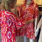 Women's Dress with Puff Sleeves, Pockets and Ruffle