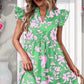 🌺Summer Hot Sale 50% OFF🔥👗Ruffle Sleeve V-Neck Printed Dress