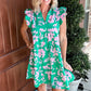 🌺Summer Hot Sale 50% OFF🔥👗Ruffle Sleeve V-Neck Printed Dress