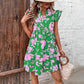 🌺Summer Hot Sale 50% OFF🔥👗Ruffle Sleeve V-Neck Printed Dress