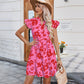 🌺Summer Hot Sale 50% OFF🔥👗Ruffle Sleeve V-Neck Printed Dress