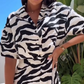 💕Big price reduction💕Women's Casual Printed Short Sleeve Shirt Wide Leg Pants Set