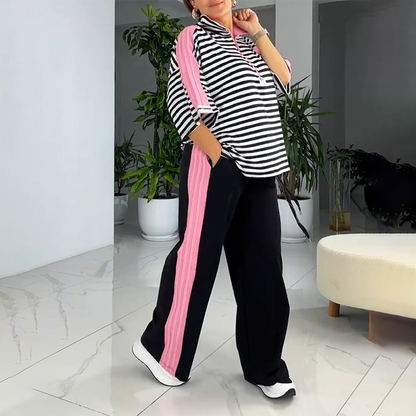 🌴Summer Specials💗Women's Trendy Striped Top & Pants  (2-Piece Set)