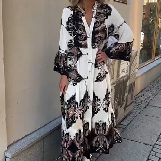 ⏰Limited-time offer 50% OFF⌛🌸Women's Elegant Printed Loose Flowy Dresses
