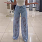 🔥Last Day 50% OFF🔥Fashion Lace Patchwork Denim Jeans