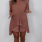 Women's 2-Piece Outfits Pleated Tunic Top & Shorts