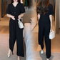 ⏳Time-limited Special 💖V-Neck Short Sleeve Top & Matching Wide-Leg Pants 2-Piece Set for Women