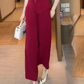 ⏳Time-limited Special 💖V-Neck Short Sleeve Top & Matching Wide-Leg Pants 2-Piece Set for Women