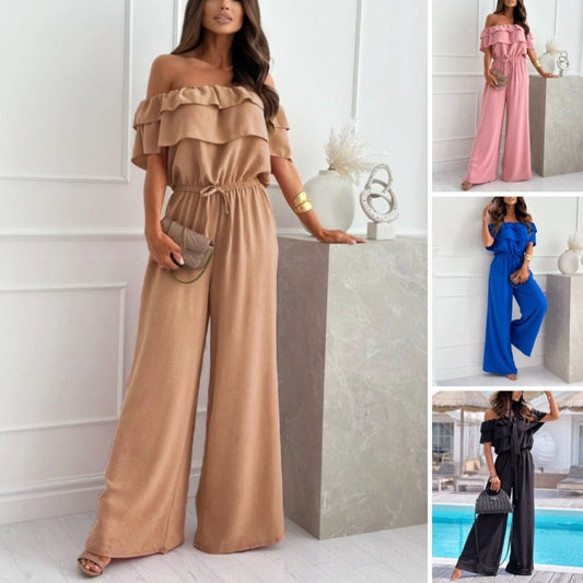 🌞Summer Sale🌺 Women’s Off - Shoulder Ruffle Jumpsuit – 50% OFF