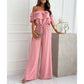 🌞Summer Sale🌺 Women’s Off - Shoulder Ruffle Jumpsuit – 50% OFF