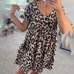 🐆 Women's Leopard Print Mini Dress – Flirty & Fun
