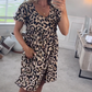 🐆 Women's Leopard Print Mini Dress – Flirty & Fun