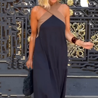 Women's Halter Neck Sleeveless Maxi Dress