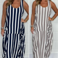 Stripe Oversized Tie-Front Pocket Dress