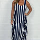Stripe Oversized Tie-Front Pocket Dress