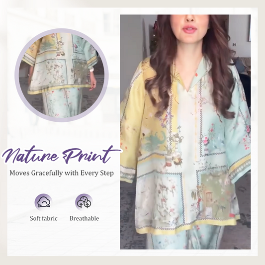 Women's Soft Nature Print Casual 2-Piece Set