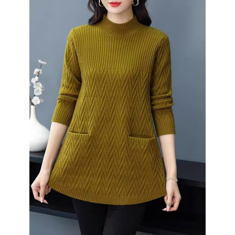 🎊 Christmas sale -50% off🎊 - Women's Mid-Length Half Turtleneck Sweater