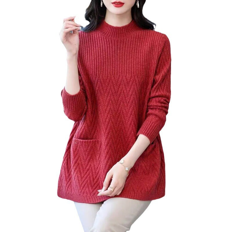 🎊 Christmas sale -50% off🎊 - Women's Mid-Length Half Turtleneck Sweater