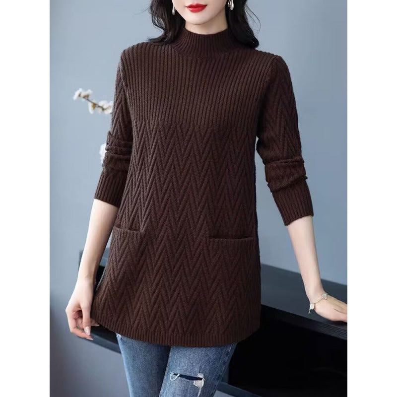 🎊 Christmas sale -50% off🎊 - Women's Mid-Length Half Turtleneck Sweater