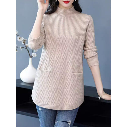 🎊 Christmas sale -50% off🎊 - Women's Mid-Length Half Turtleneck Sweater