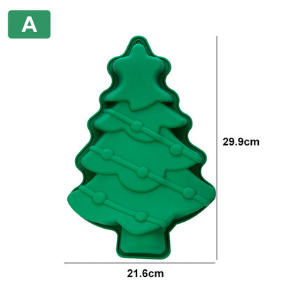 🎅Christmas present! 🎄🎁Creative silicone Christmas tree baking mold✨