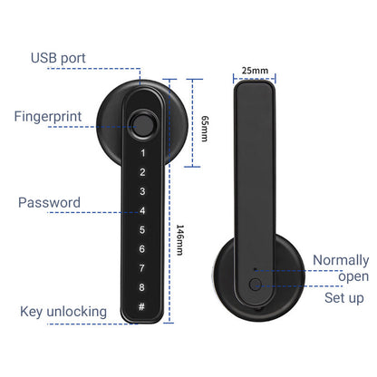 ✅Free Shipping✈Fingerprint Smart Door Lock Handle With Bluetooth APP Control