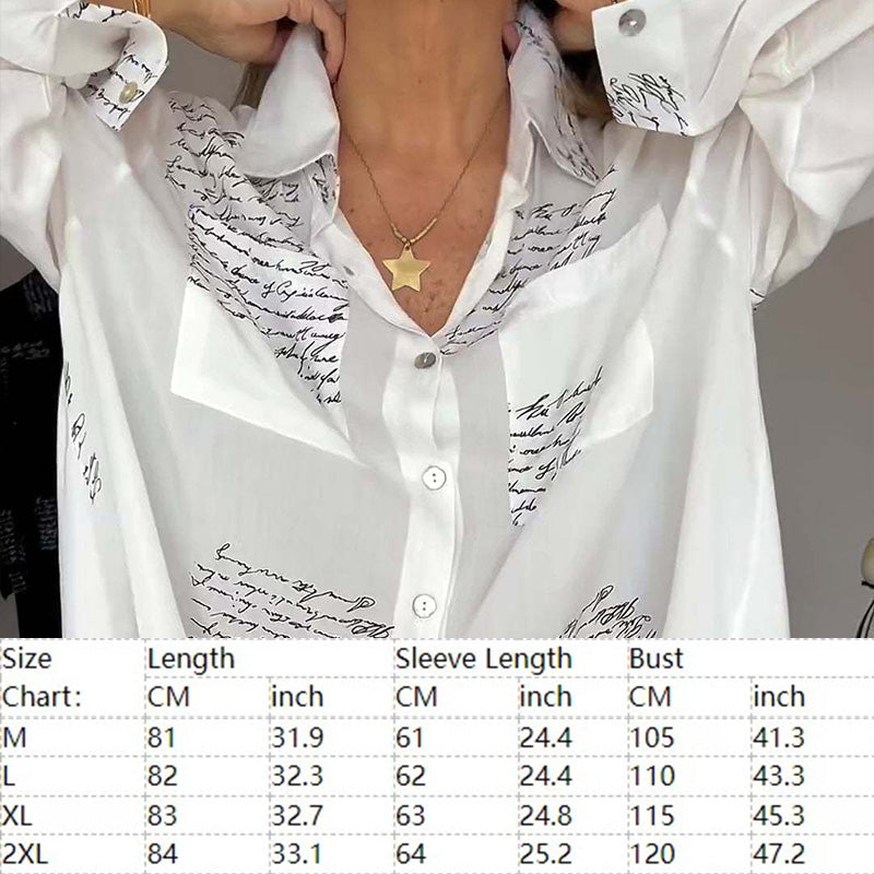 🎁Hot Sale 49% OFF⏳Women's Long Sleeve Print Fashion Lapel Shirt