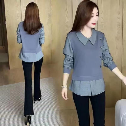 🔥Last Day Sale 50%🔥Women's Chic Faux 2-Piece Shirt