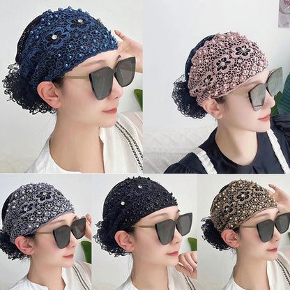 🎁Happy Ramadan⏳Ladies Floral Lace Headscarf